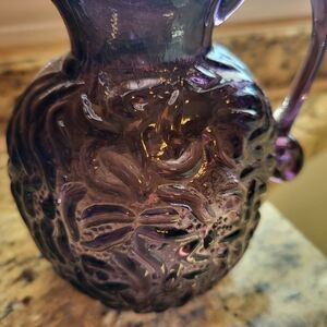 Pilgram  4 x 4.25  Violet Purple Glass Pitcher Vase